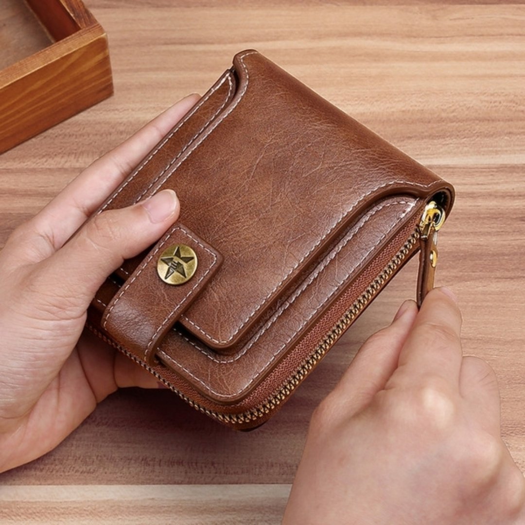 Multifunction EVGATSAUTO Brand Leather Zipper wallet