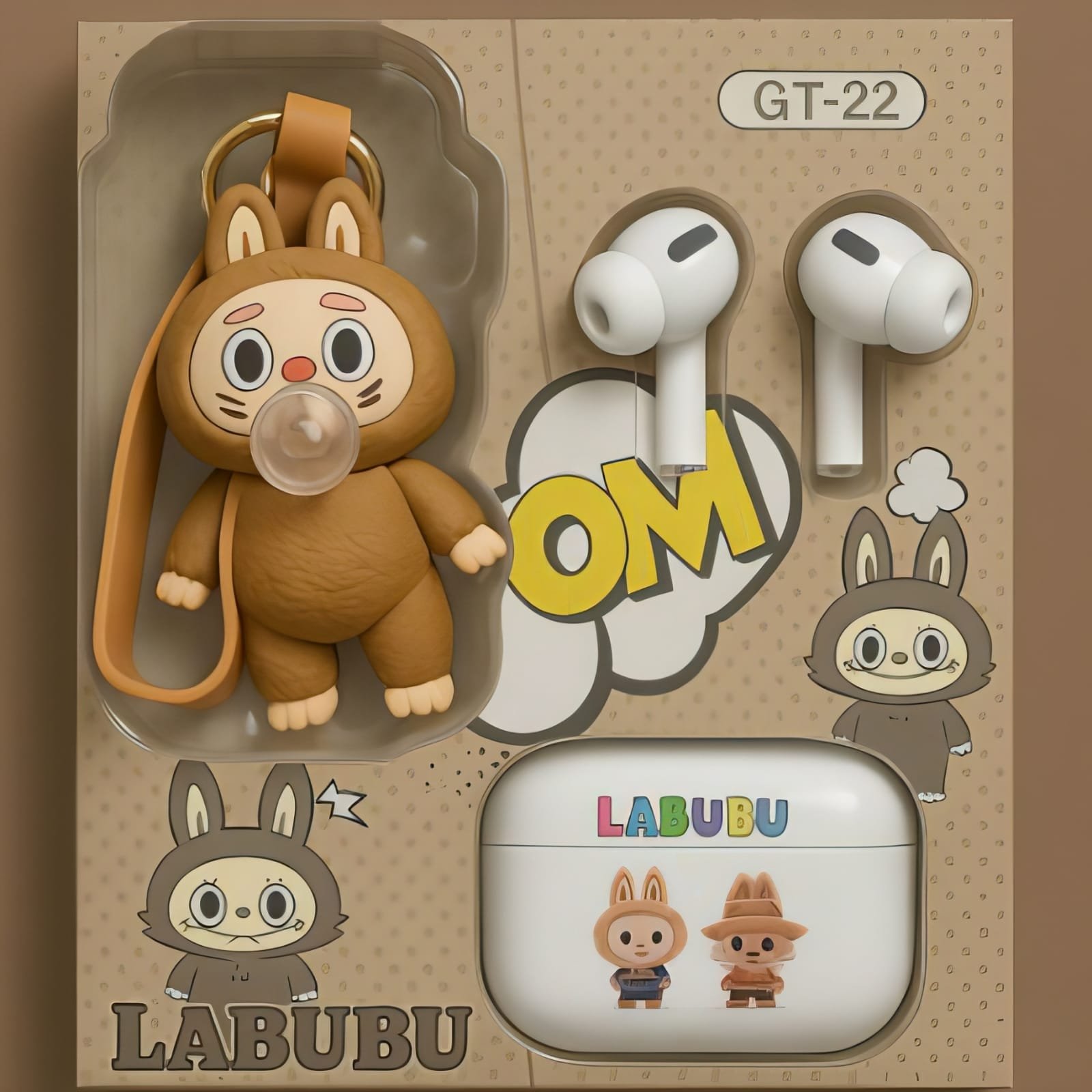 Labubu GT-23 Wireless Earbuds With Cute Cartoon Toy