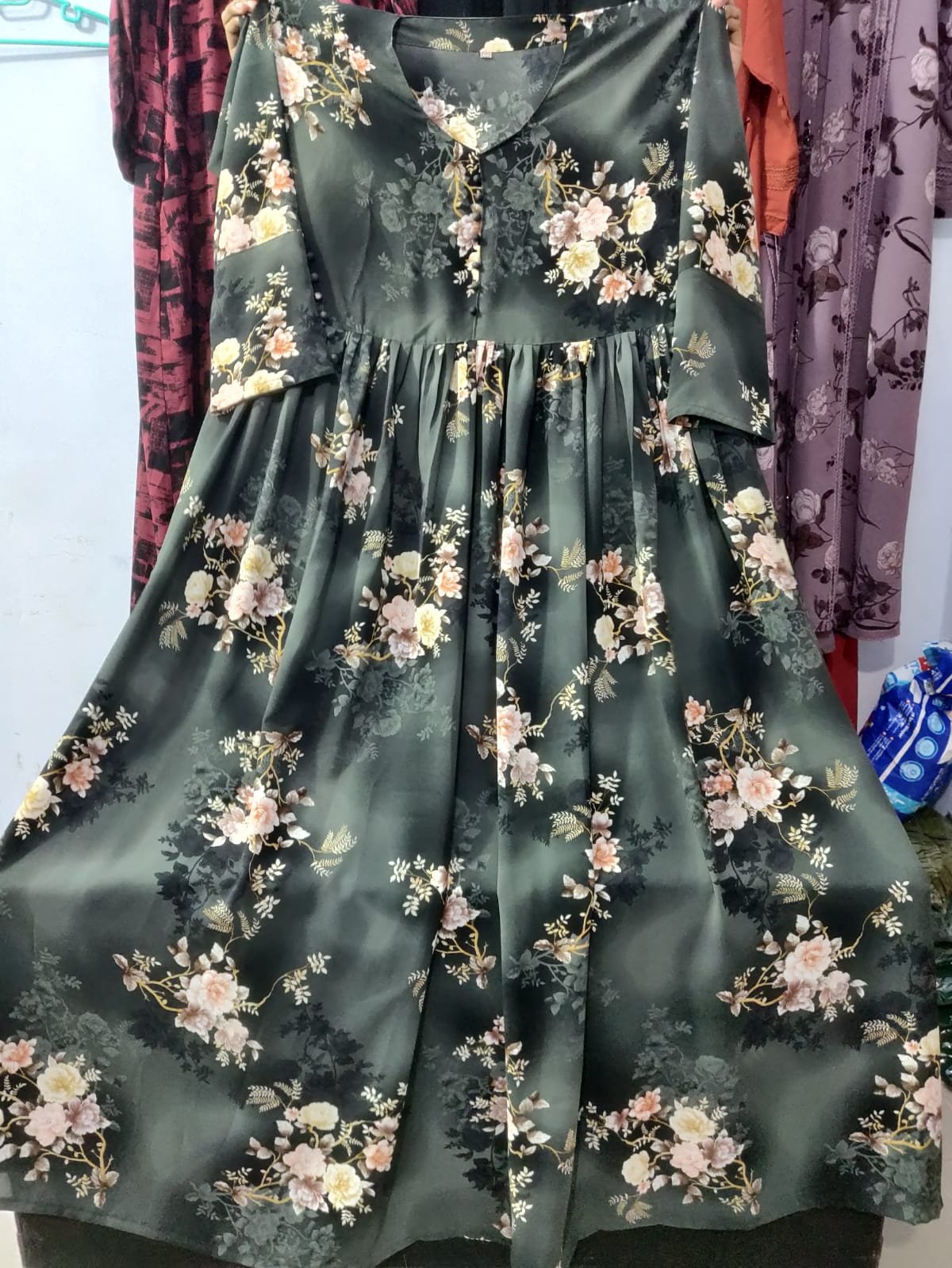 Dubai Cherry Digital Print Borka