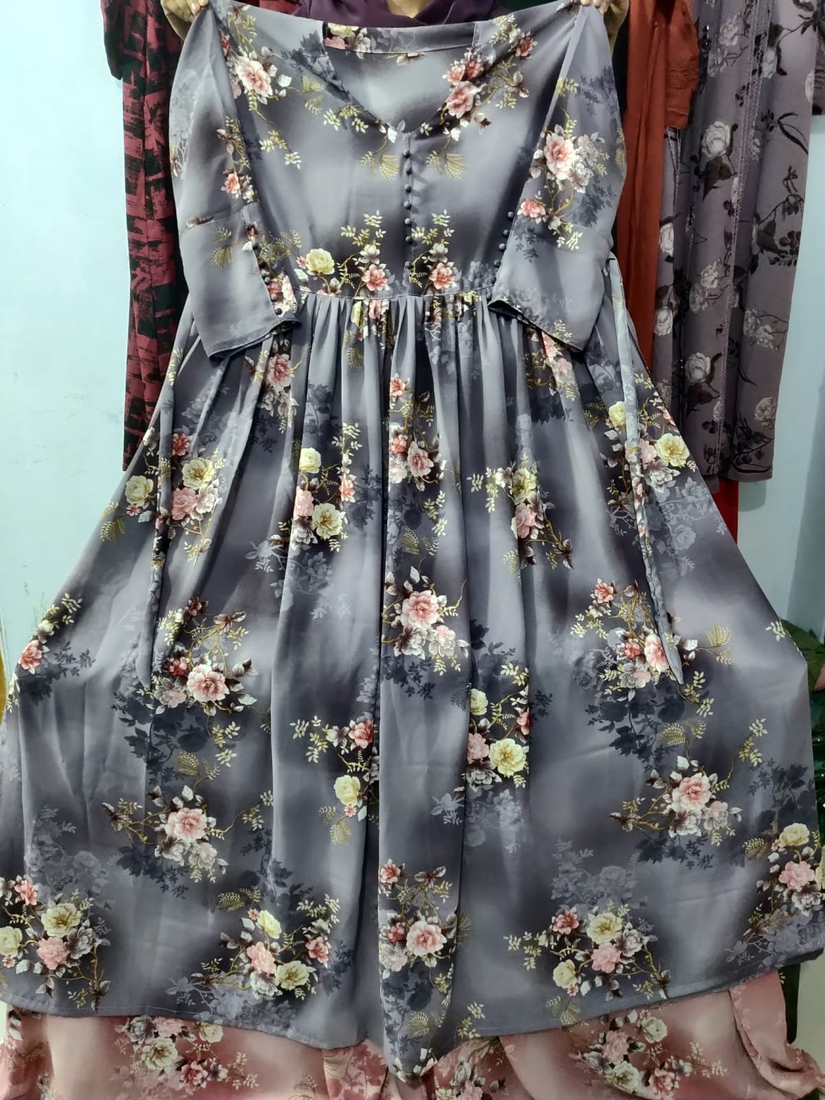 Dubai Cherry Digital Print Borka