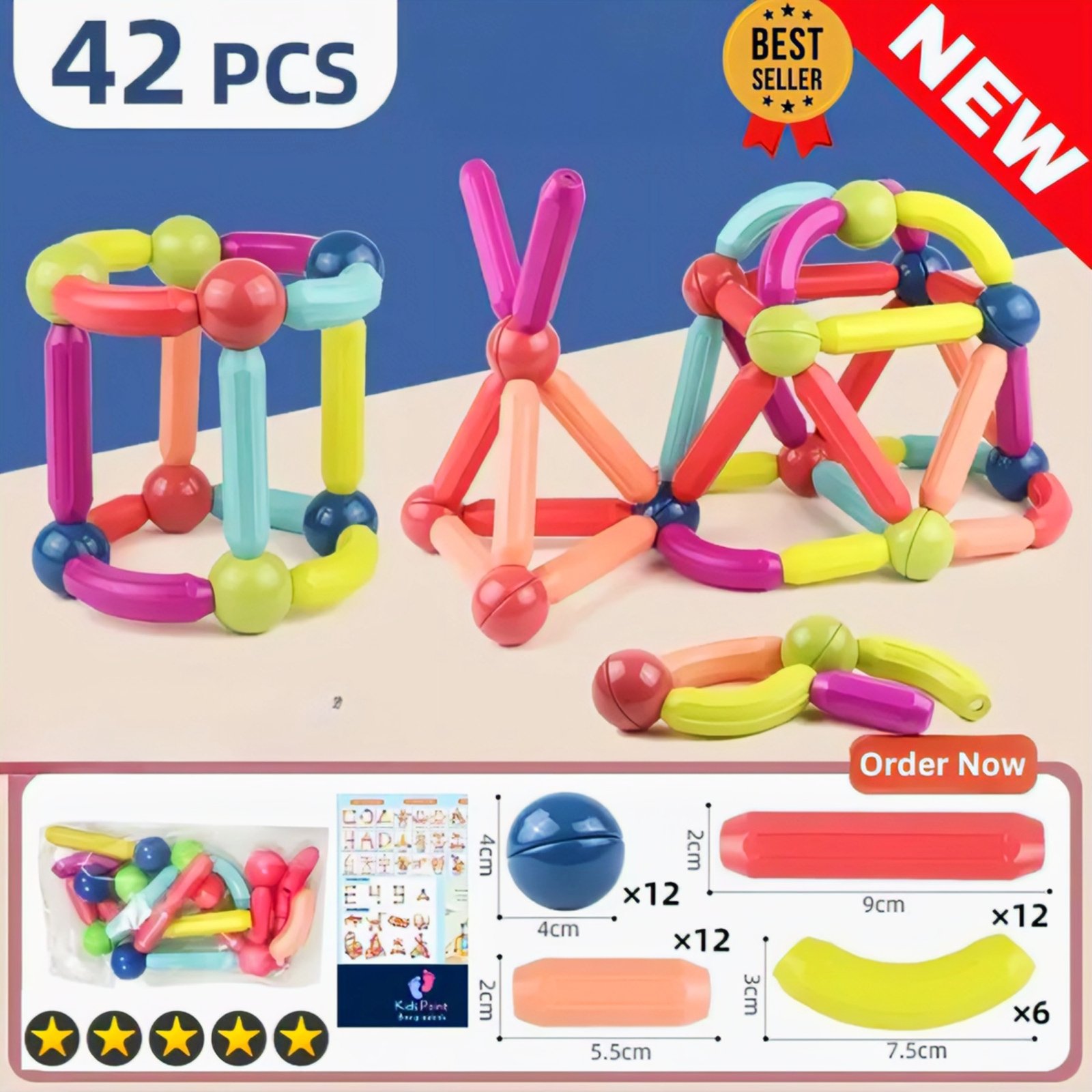 42 Piece Magnetic Sticks and Balls