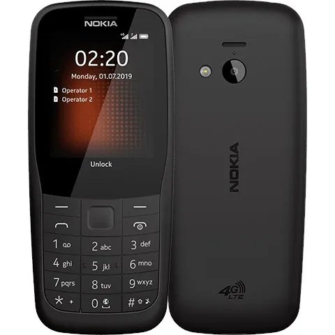 Nokia 220 (2019) Dual Sim Black Colour