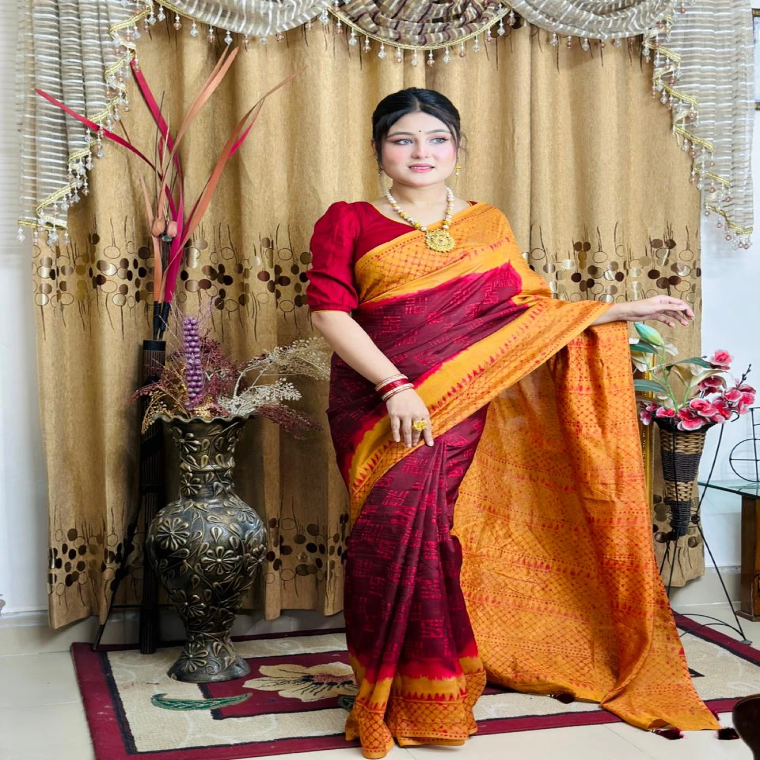 পূজার জন্য একদম পারফেক্ট টার্সেল সিল্ক শাড়ি!