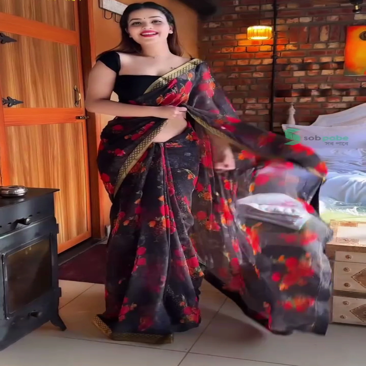 চান্দুরি সিল্ক ডিজিটাল প্রিন্ট শাড়ি