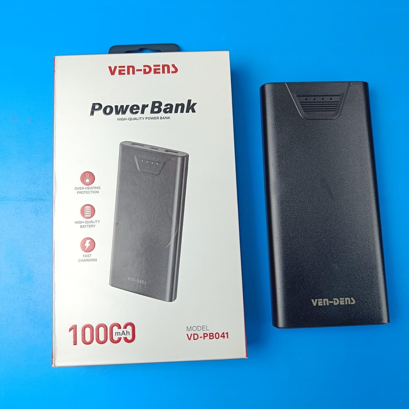 VEN-DENS VD-PB041 10000mAh Power Bank – Compact Power, Big Performance!